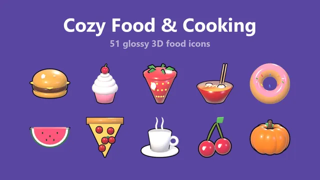 Cozy Food Icons: 51 madikoner